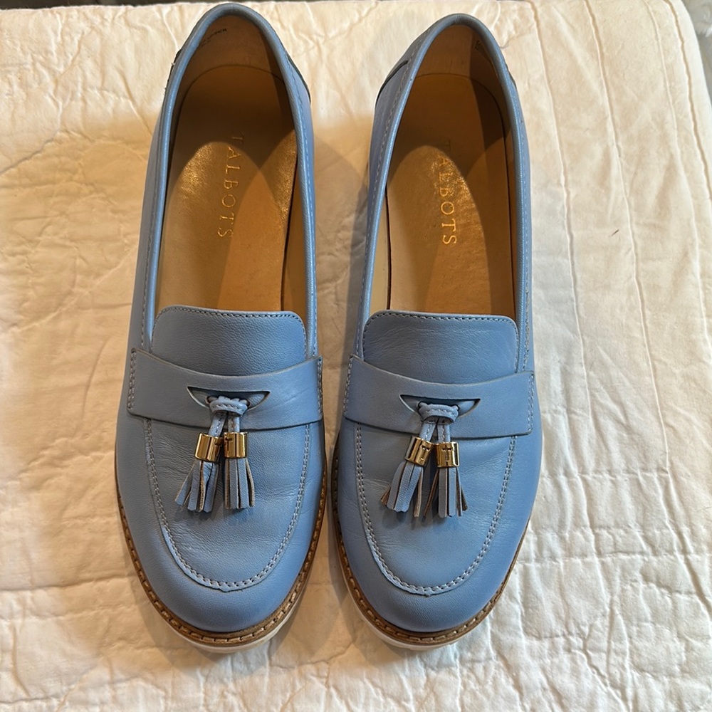 Talbots Blue Tassel Loafers Classic Slip-On Flats